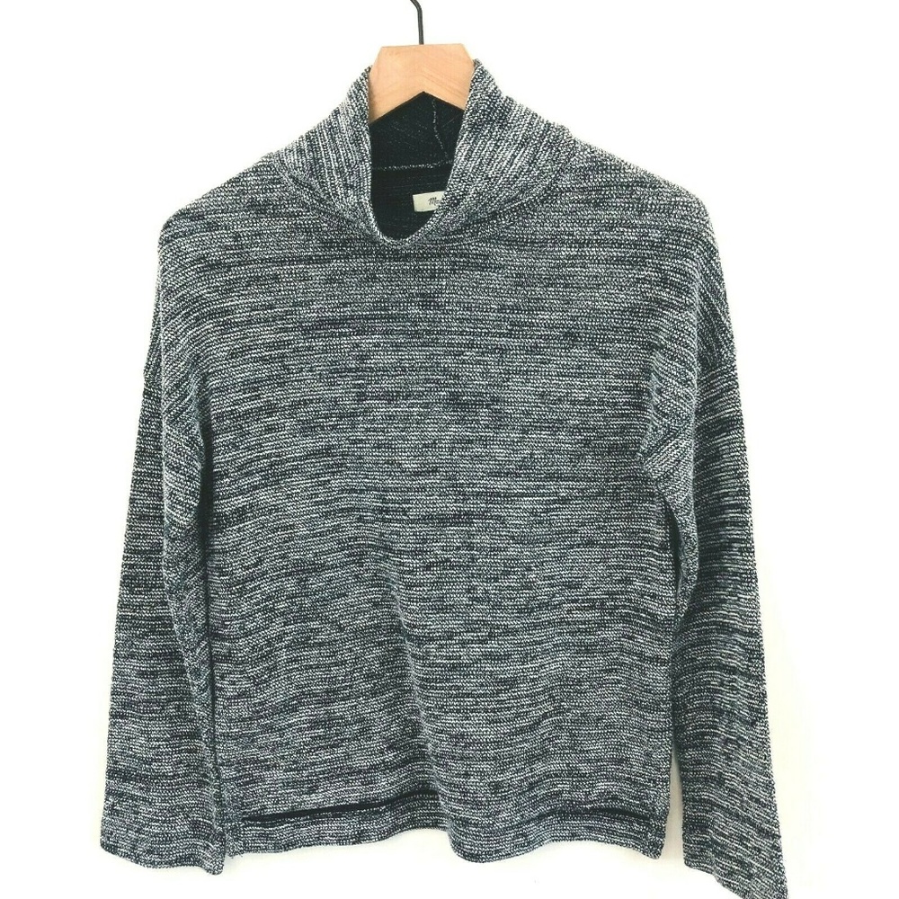 Madewell Black & White Marled Turtleneck Sweater